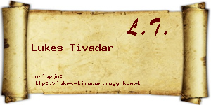 Lukes Tivadar névjegykártya